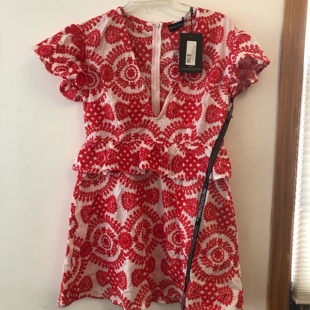 NWT PrettyLittleThing embroidered midi dress